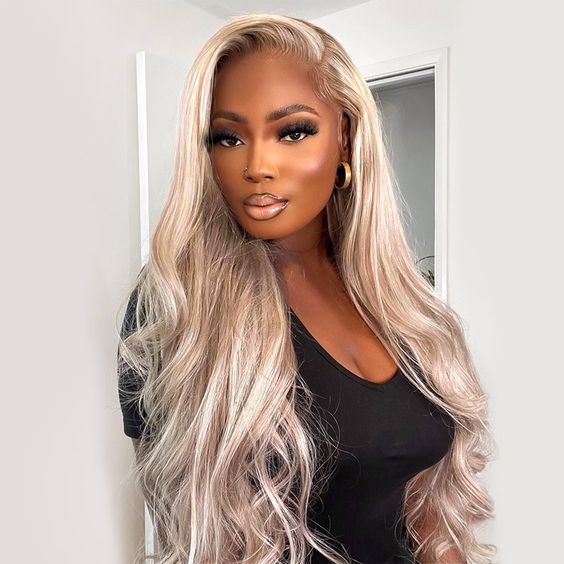 Luxurious 13x4 Blonde Highlight Wig - 180% Density Virgin Hair with Invisible Knots & Pre-Plucked Hairline